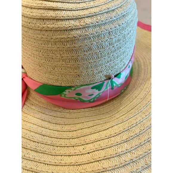 NWOT Lilly Pulitzer pretty pink tootie straw floppy beach sun hat oversized main image 5